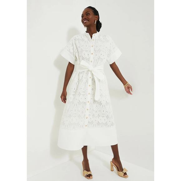Tuckernuck Dresses & Skirts - TUCKERNUCK White Eyelet Lace Prescott Dress NWT Size Medium